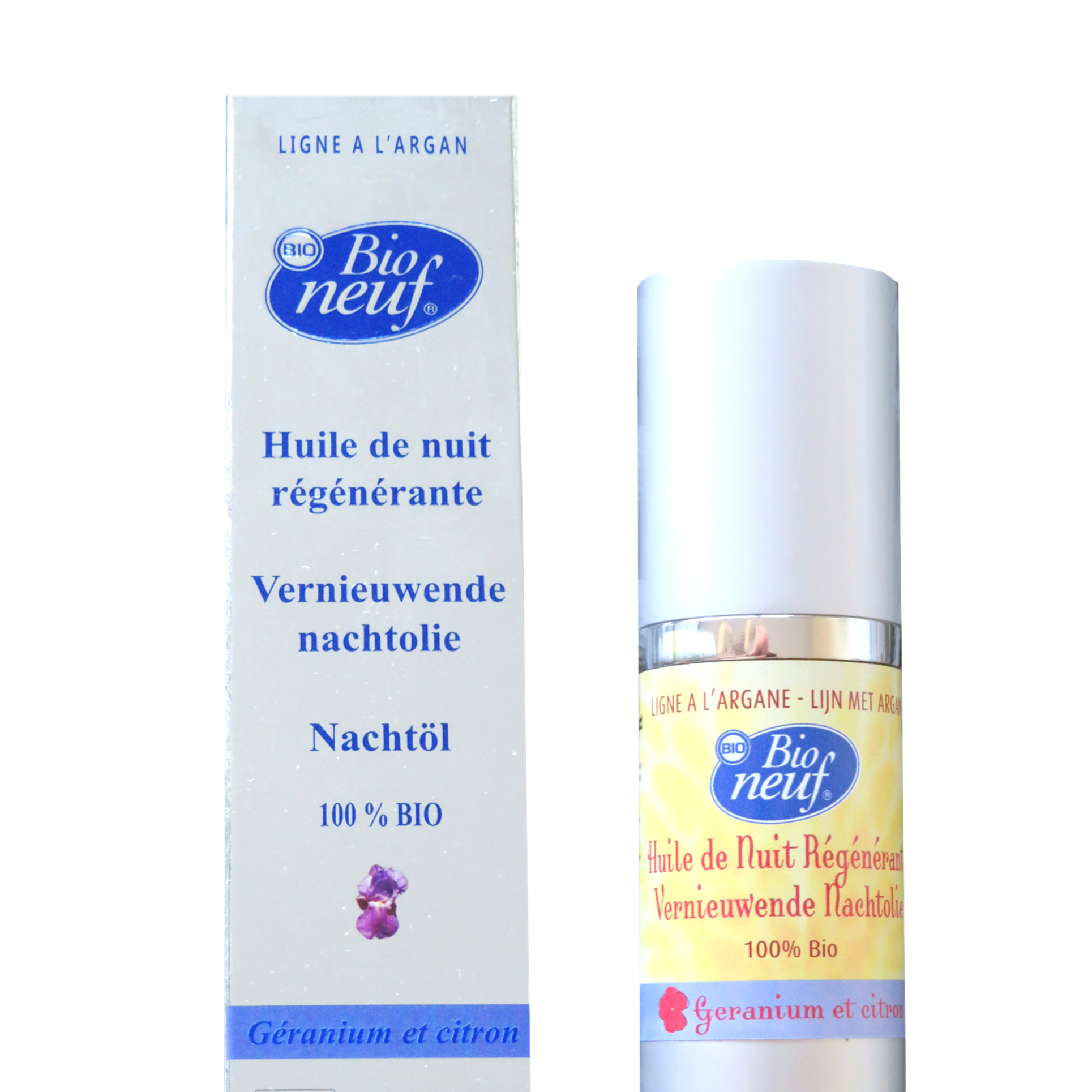 Huile de nuit régénérante Bio au géranium et citron (30 ml)