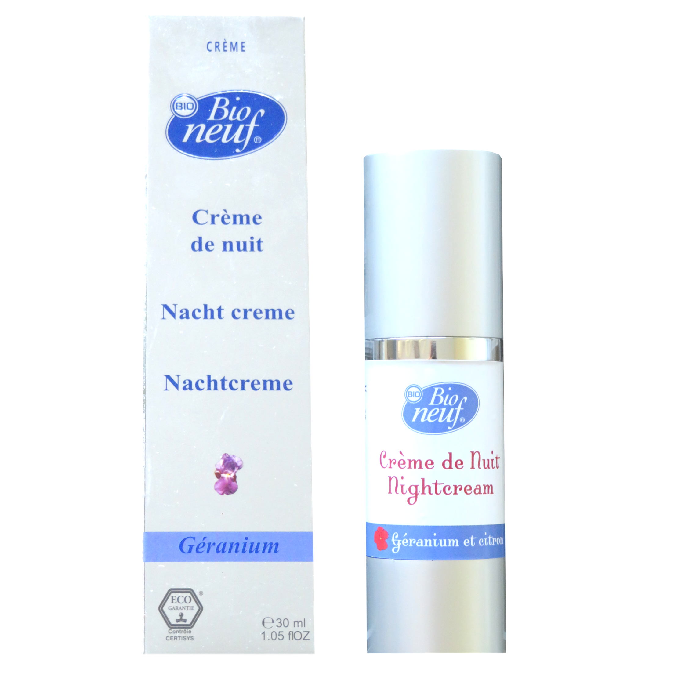 Crème de nuit régénérante géranium et citron (30 ml)